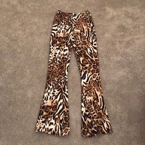 Leopard Print Flare Pants